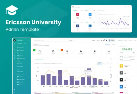 Ericsson React - Admin Template for University, School & Colleges