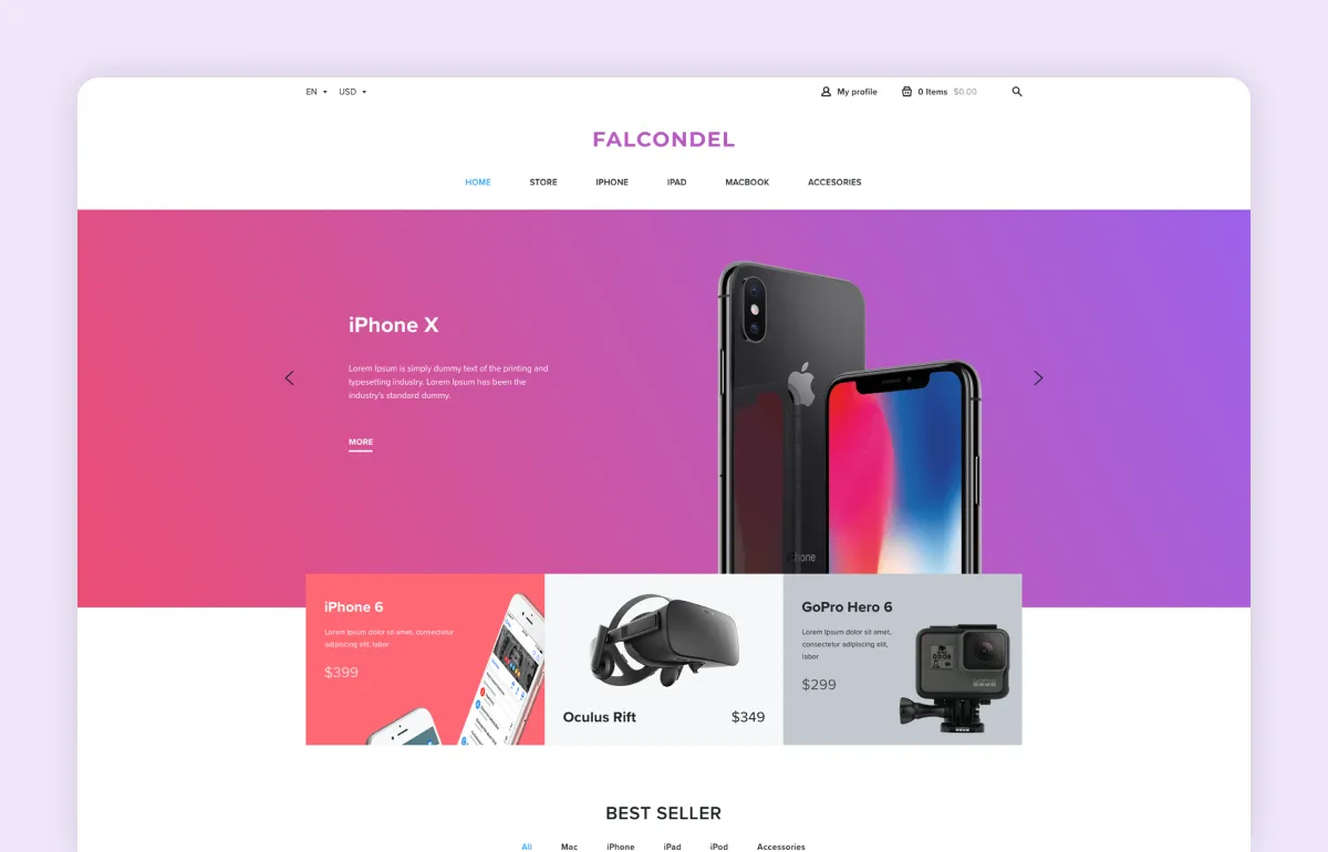 Falcondel E-commerce Store